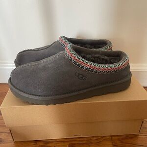 UGG Charcoal Slippers with Vibrant Trim